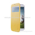 High-quality Elegant Slim III Leather Case for Samsung S4 (i9500) with Yellow Color